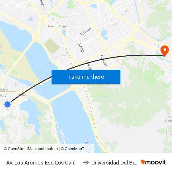 Av. Los Aromos Esq Los Canelos  Sur to Universidad Del Bío-Bío map
