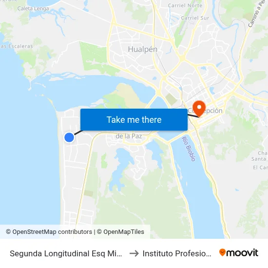 Segunda Longitudinal Esq Miguel Brayer to Instituto Profesional Aiep map