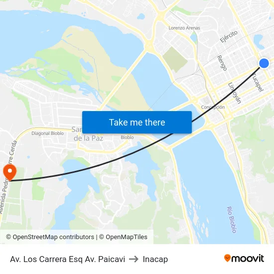 Av. Los Carrera Esq Av. Paicavi to Inacap map