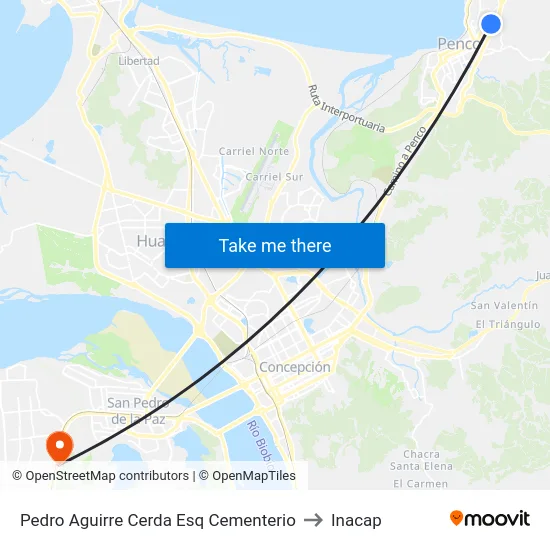 Pedro Aguirre Cerda Esq Cementerio to Inacap map