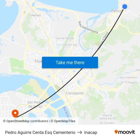 Pedro Aguirre Cerda Esq Cementerio to Inacap map