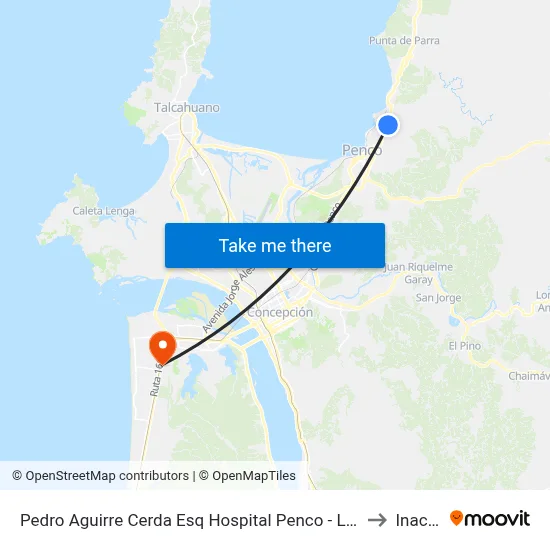 Pedro Aguirre Cerda Esq Hospital Penco - Lirquen to Inacap map