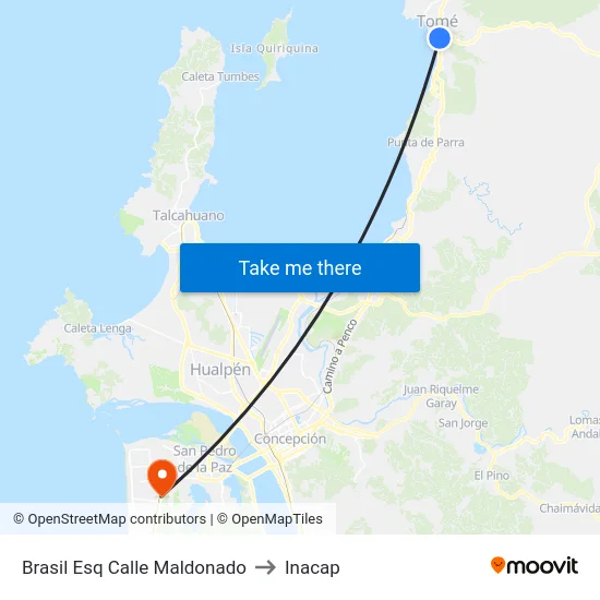 Brasil Esq Calle Maldonado to Inacap map