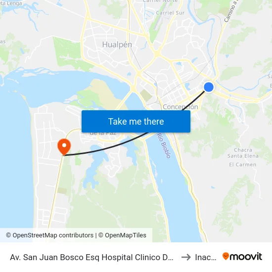 Av. San Juan Bosco Esq Hospital Clinico Del Sur to Inacap map