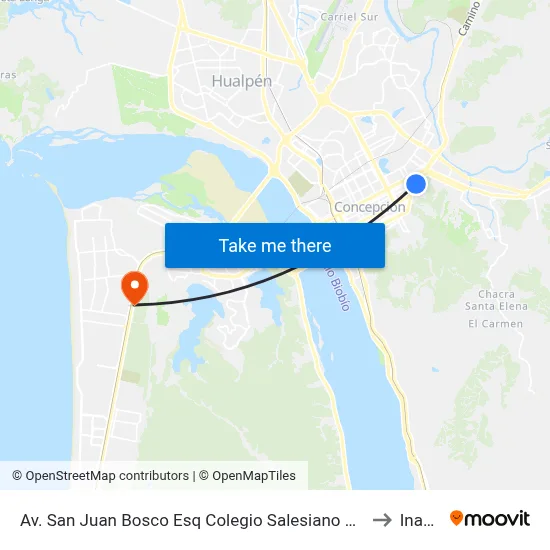 Av. San Juan Bosco Esq Colegio Salesiano Concepcion to Inacap map