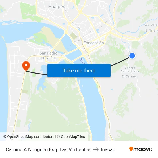 Camino A Nonguén Esq. Las Vertientes to Inacap map