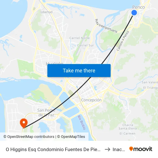 O Higgins Esq Condominio Fuentes De Piedra to Inacap map