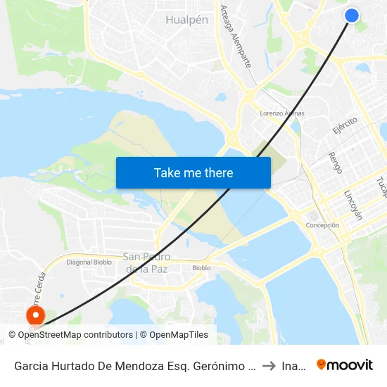 Garcia Hurtado De Mendoza Esq. Gerónimo De Alderete to Inacap map
