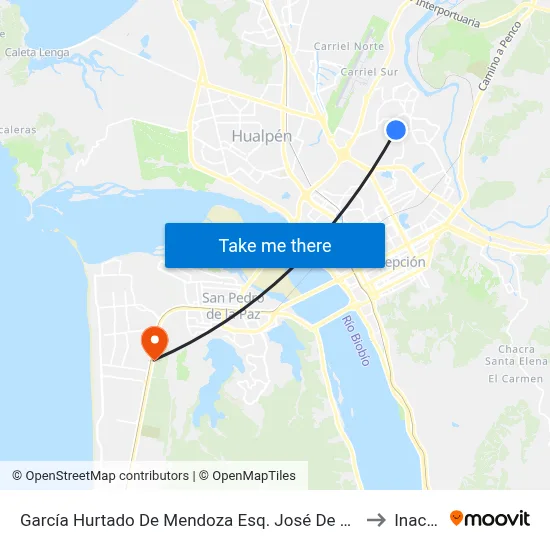 García Hurtado De Mendoza Esq. José De Garro to Inacap map