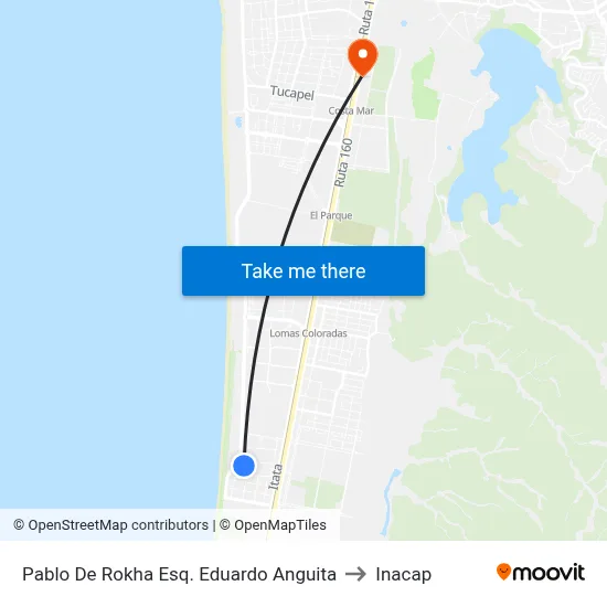 Pablo De Rokha Esq. Eduardo Anguita to Inacap map