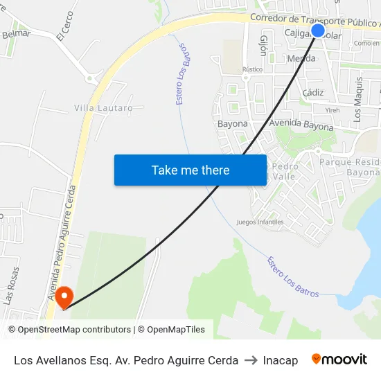 Los Avellanos Esq. Av. Pedro Aguirre Cerda to Inacap map