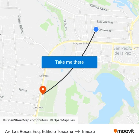 Av. Las Rosas Esq. Edificio Toscana to Inacap map