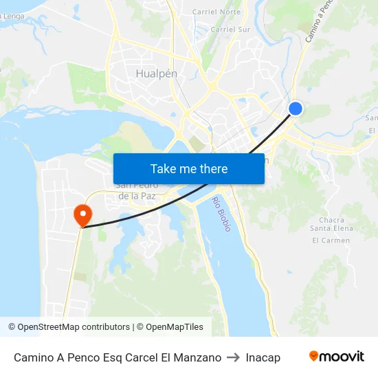 Camino A Penco Esq Carcel El Manzano to Inacap map
