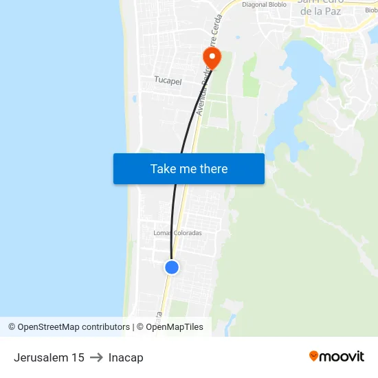 Jerusalem 15 to Inacap map