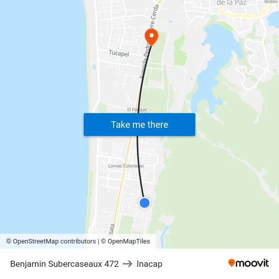 Benjamin Subercaseaux  472 to Inacap map