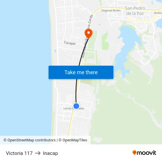 Victoria  117 to Inacap map