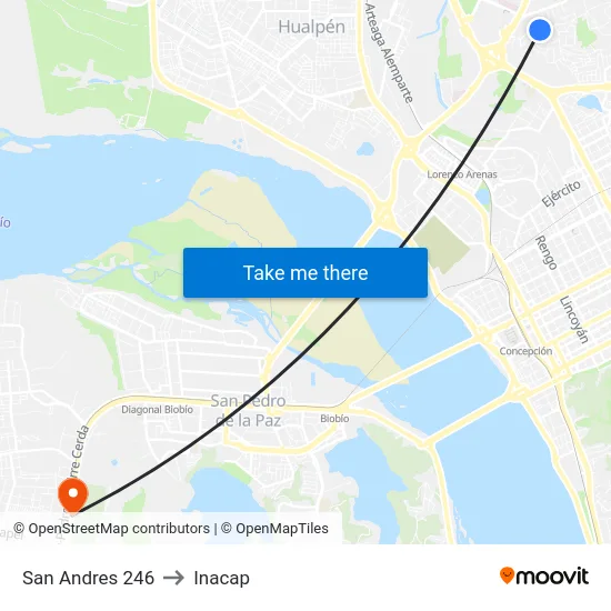 San Andres  246 to Inacap map
