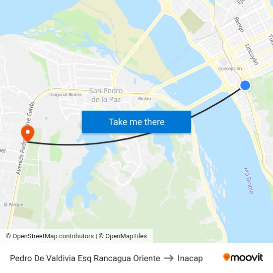 Pedro De Valdivia Esq Rancagua  Oriente to Inacap map