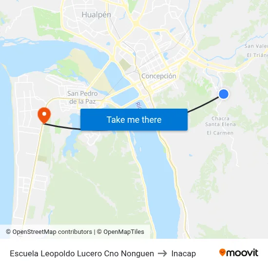 Escuela Leopoldo Lucero  Cno Nonguen to Inacap map