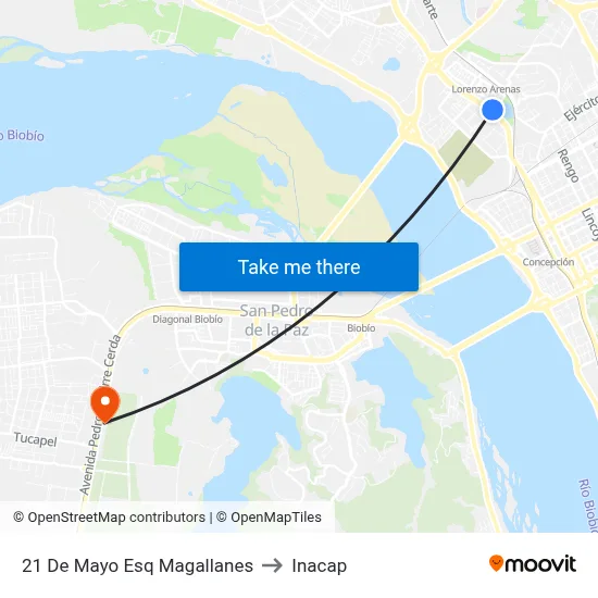 21 De Mayo Esq Magallanes to Inacap map