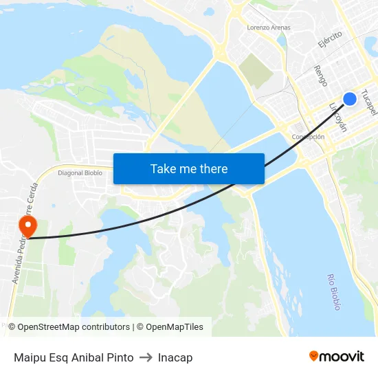 Maipu Esq Anibal Pinto to Inacap map