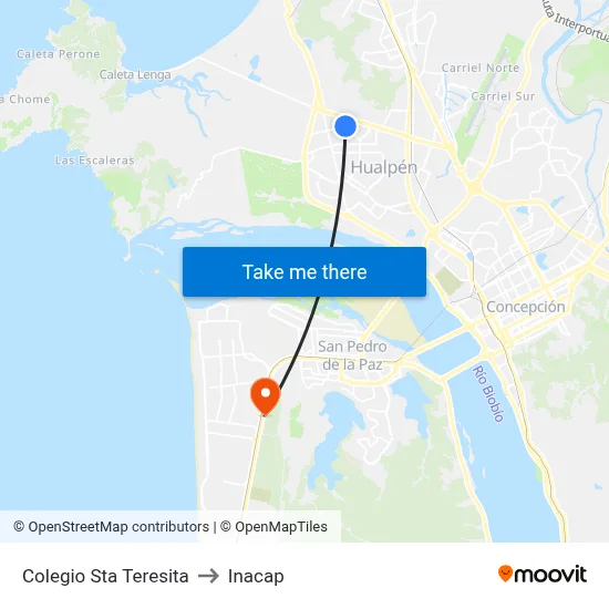 Colegio Sta Teresita to Inacap map