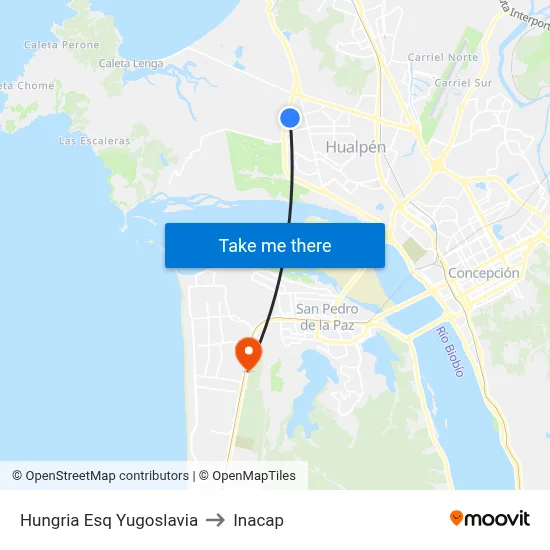 Hungria Esq Yugoslavia to Inacap map