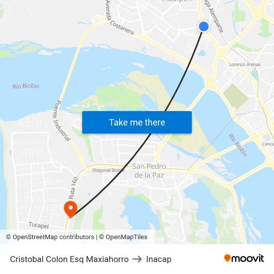 Cristobal Colon Esq Maxiahorro to Inacap map
