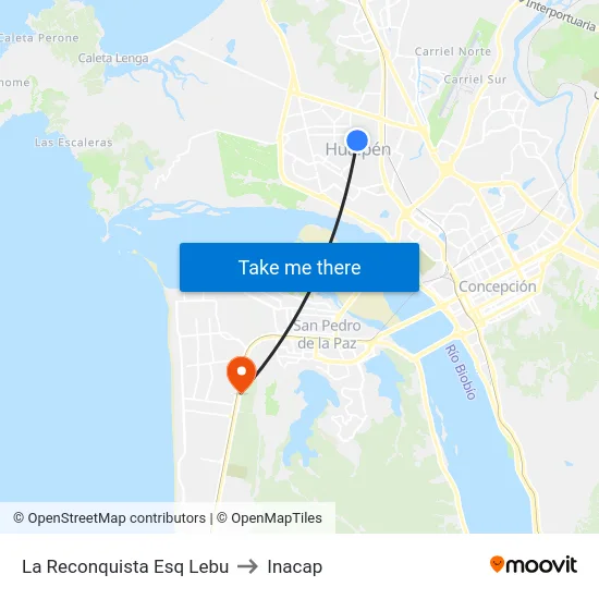 La Reconquista Esq Lebu to Inacap map
