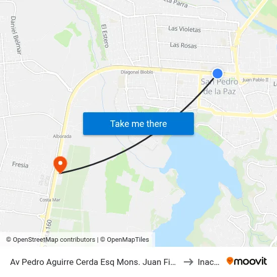Av Pedro Aguirre Cerda Esq Mons. Juan Figari to Inacap map