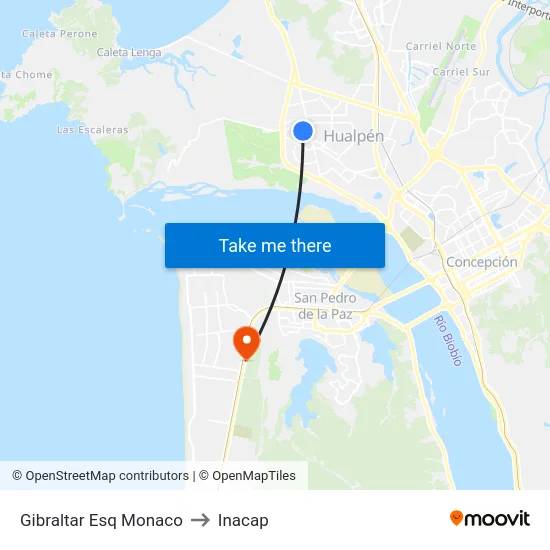 Gibraltar Esq Monaco to Inacap map