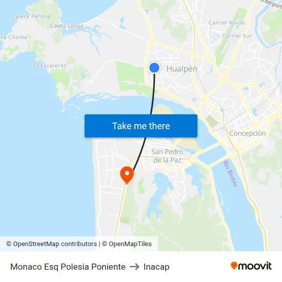 Monaco Esq Polesia  Poniente to Inacap map
