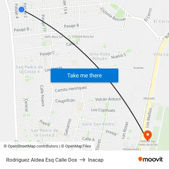 Rodriguez Aldea Esq Calle Dos to Inacap map