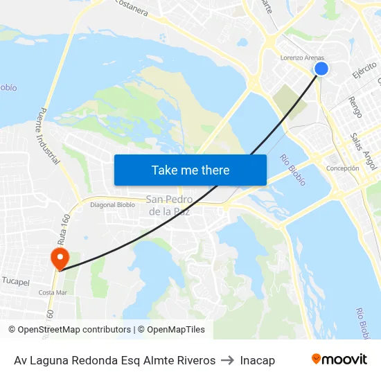 Av Laguna Redonda Esq Almte Riveros to Inacap map