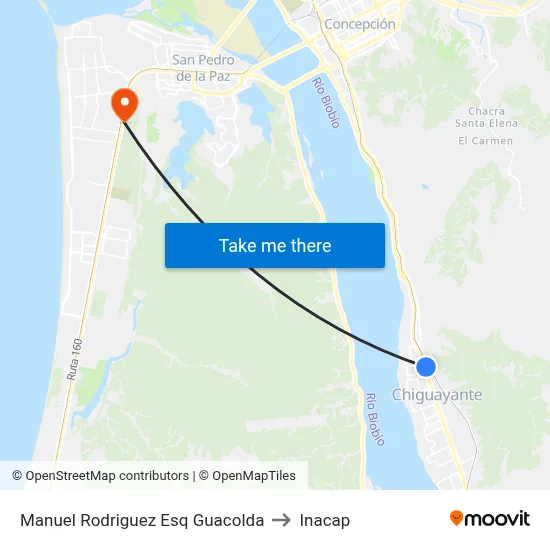 Manuel Rodriguez Esq Guacolda to Inacap map