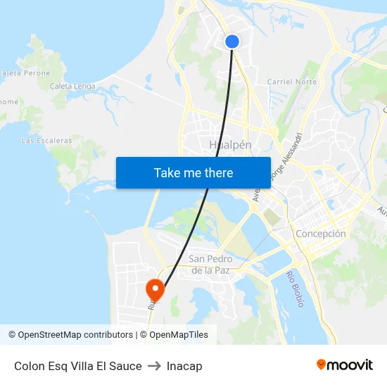 Colon Esq Villa El Sauce to Inacap map