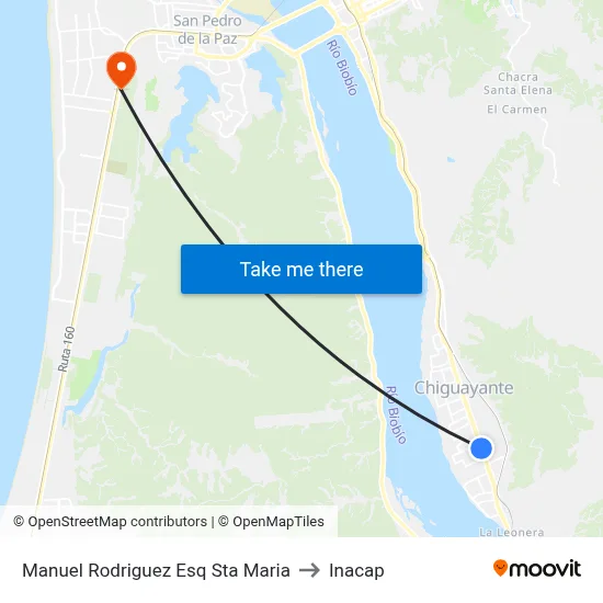 Manuel Rodriguez Esq Sta Maria to Inacap map