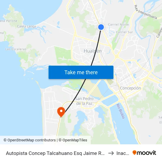Autopista Concep Talcahuano Esq Jaime Repullo to Inacap map
