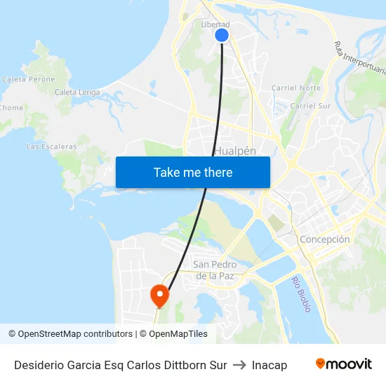 Desiderio Garcia Esq Carlos Dittborn  Sur to Inacap map