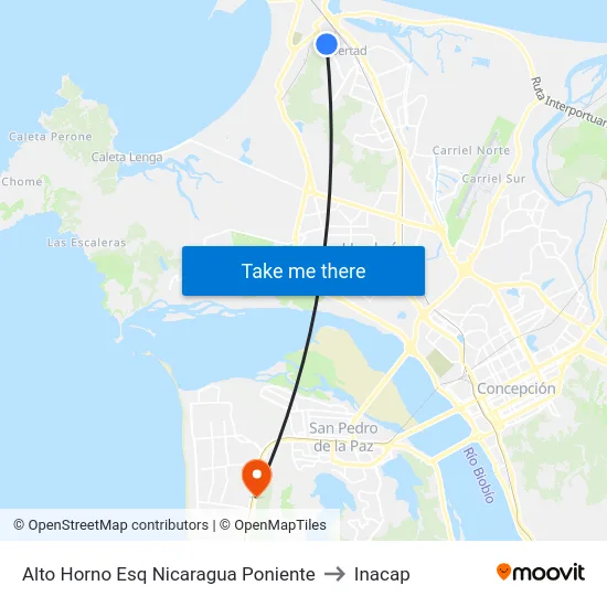 Alto Horno Esq Nicaragua  Poniente to Inacap map