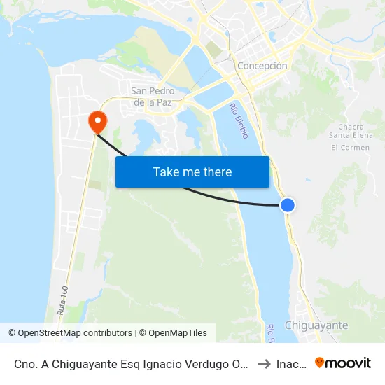 Cno. A Chiguayante Esq Ignacio Verdugo  Oriente to Inacap map