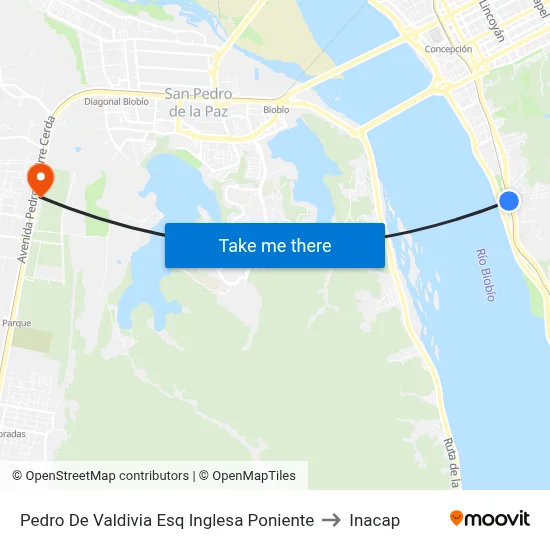 Pedro De Valdivia Esq Inglesa  Poniente to Inacap map