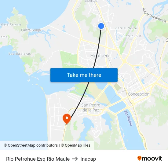 Rio Petrohue Esq Rio Maule to Inacap map