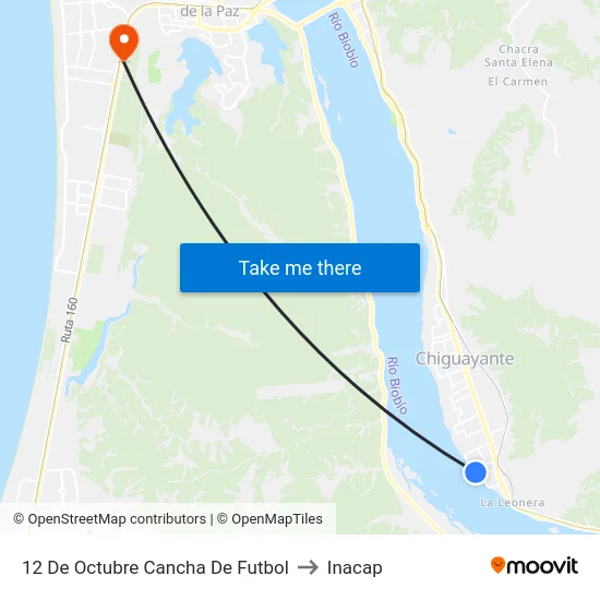 12 De Octubre  Cancha De Futbol to Inacap map