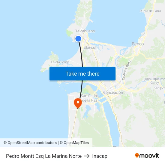 Pedro Montt Esq La Marina  Norte to Inacap map