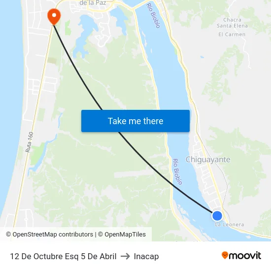 12 De Octubre Esq 5 De Abril to Inacap map