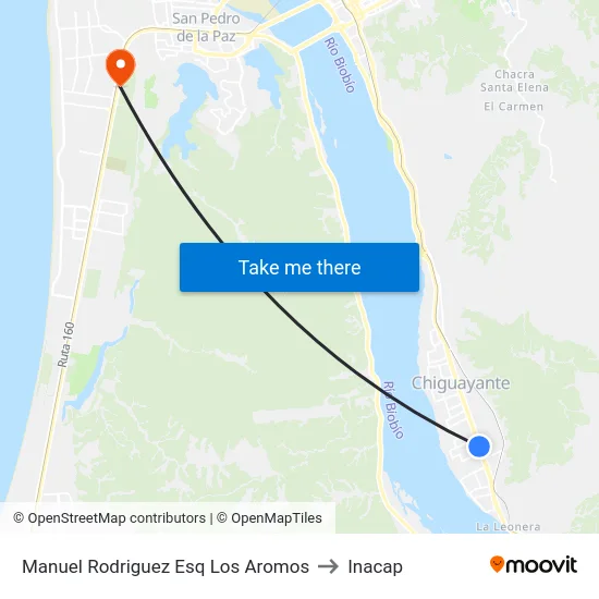 Manuel Rodriguez Esq Los Aromos to Inacap map