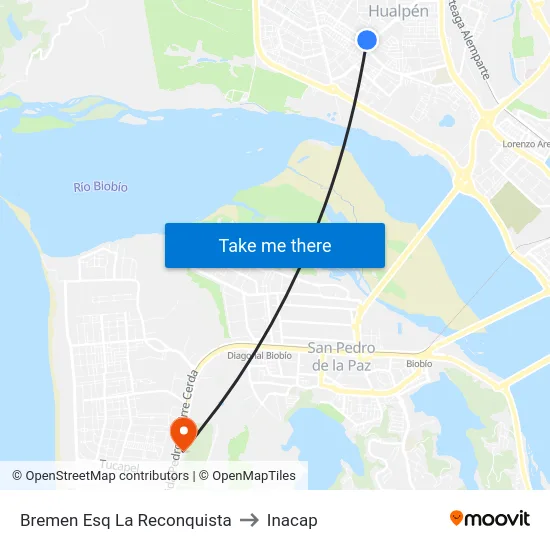 Bremen Esq La Reconquista to Inacap map