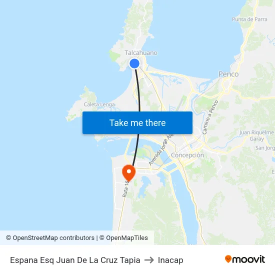 Espana Esq Juan De La Cruz Tapia to Inacap map