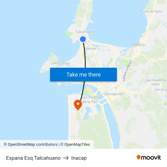 Espana Esq Talcahuano to Inacap map